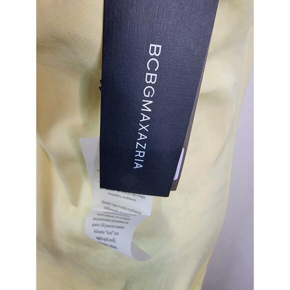 Bcbg Max Azria Iris Yellow Slip Maxi Dress Sz Small EU 40 V Neck Long Nwt - Picture 9 of 13